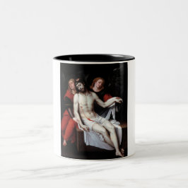 Toter Christus, unterstützt von zwei Engeln (Ribal Zweifarbige Tasse