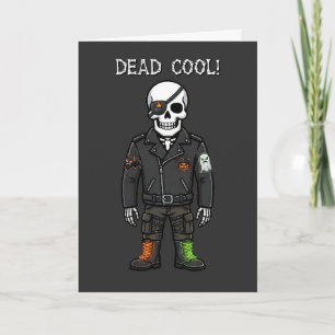 Toter cooler Skelett-Biker Halloween Karte