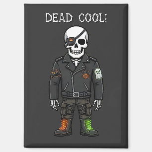 Toter cooler Skelett-Biker Halloween Magnet