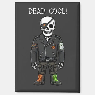 Toter cooler Skelett-Biker | Halloween Magnet