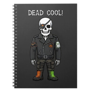 Toter cooler Skelett-Biker Halloween Notizblock