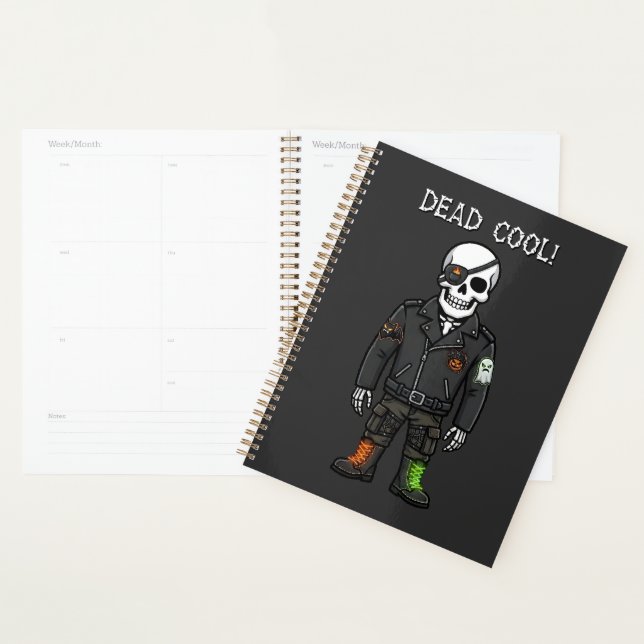 Toter cooler Skelett-Biker | Halloween Planer (Anzeige)