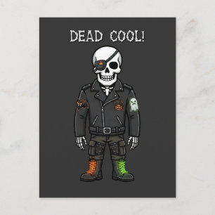 Toter Cooler Skelett-Biker Halloween Postkarte