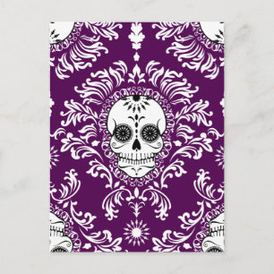 Toter Damast - Chic Sugar Skull Postcard Postkarte