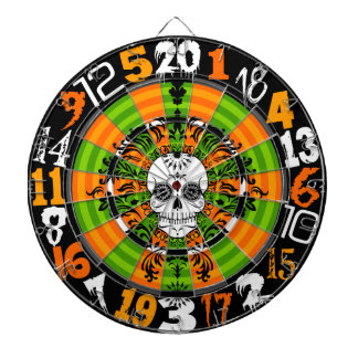 Toter Damast - Halloween-Zuckerschädel Dartscheibe