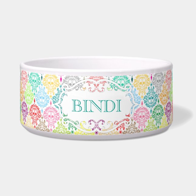 Toter Damast - Name-Hundeschüssel Napf (Vorderseite)