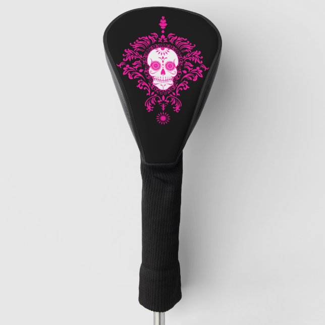 Toter Damast-schicke rosa Golf Headcover (Vorderseite)