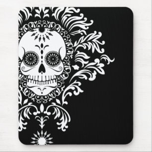 Toter Damast - schicker Zuckerschädel Mousepad