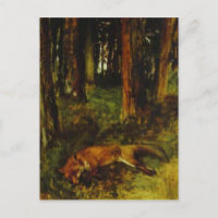 Toter Fuchs von Edgar Degas, der im Unterholz lieg