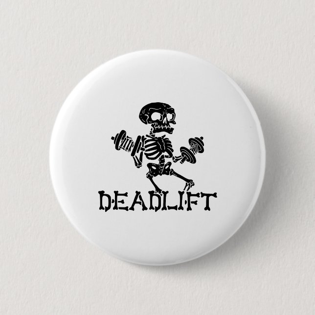 Toter-Heben-Halloween-Skelett-Workout-Bodybuilding Button (Vorderseite)