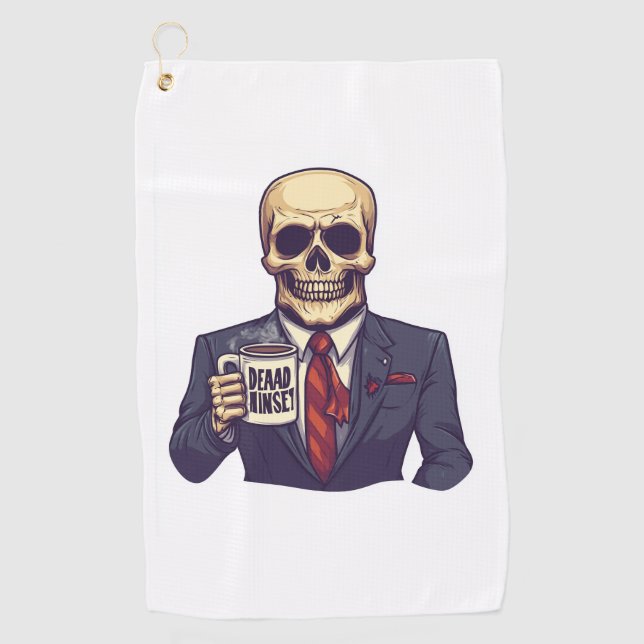 Toter Inside Skull - Funny Workday Skelett Golfhandtuch (Vorderseite)