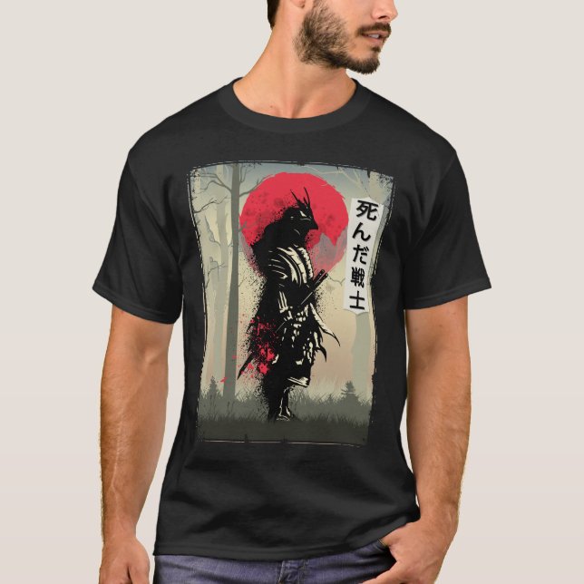 Toter japanischer Samurai-Krieger Japan Schwertbea T-Shirt (Vorderseite)