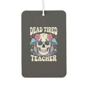 Toter müder Lehrer Totenkopf Pilz Halloween-Grafik Autolufterfrischer