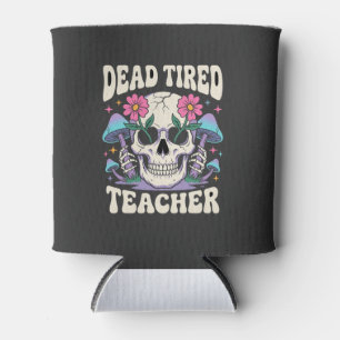 Toter müder Lehrer Totenkopf Pilz Halloween Grafik Dosenkühler