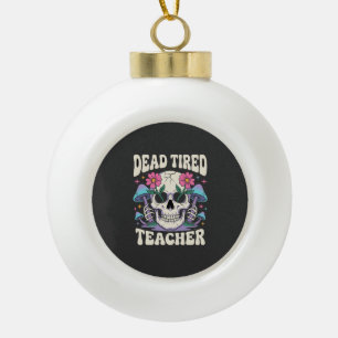 Toter müder Lehrer Totenkopf Pilz Halloween-Grafik Keramik Kugel-Ornament