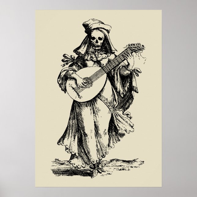 Toter Musiker - Schwarzer Druck Poster (Vorne)