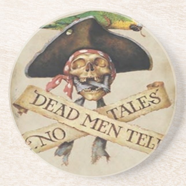 Toter Piraten-Untersetzer Sandstein Untersetzer (Vorne)