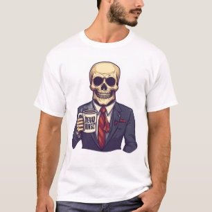 Toter Schädel innen � Lustiger Arbeitstag-Skelett T-Shirt