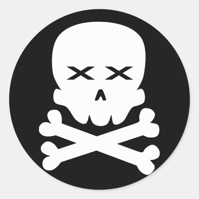 Toter Schädel Runder Aufkleber (Vorderseite)