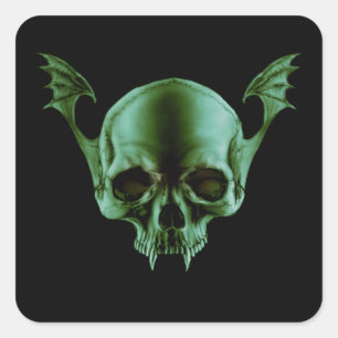 Toter Vamp-Schädelsticker Quadratischer Aufkleber
