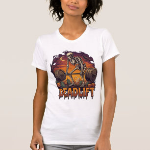 Toterheben Skelett Hantel Halloween Kürbisse Grab T-Shirt