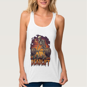 Toterheben Skelett Hantel Halloween Kürbisse Grab Tank Top