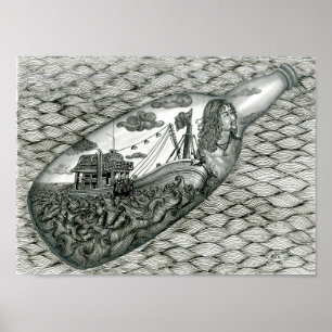 Totes Augen-Plakat von Vannak in einer Flasche Poster