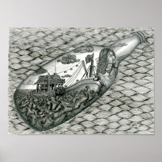 Totes Augposter von Vannak in einer Flasche Poster