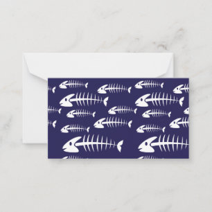 Totes Fischskelett Weiße Knochen Angler Humor Mitteilungskarte