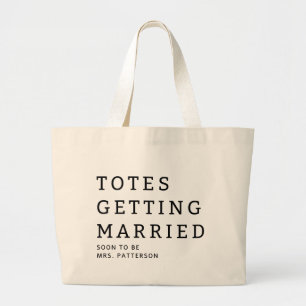 Totes Heiratet Braut Name Hochzeitstasche Jumbo Stoffbeutel