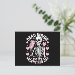 Totes Innen, aber es ist Valentinstag Funny Skelet Postkarte