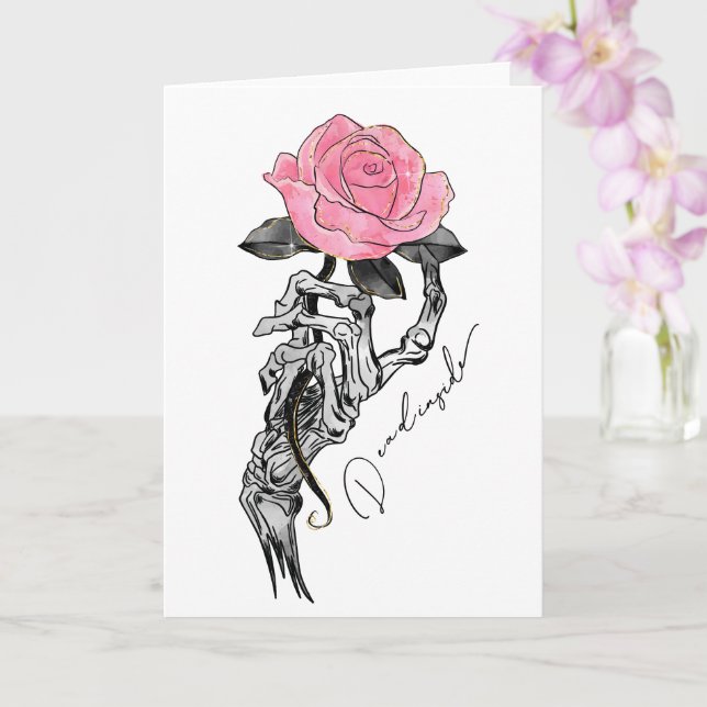Totes Innenskelett Rose  Karte (Orchidee)