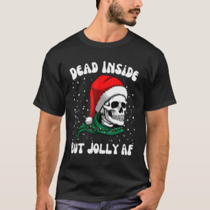 Totes Inneres, aber Jolly AF Skull Santa Light Ske T-Shirt