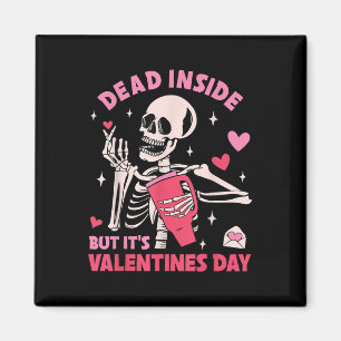 Totes Inneres, aber sein Valentinstag Funny Skelet Magnet
