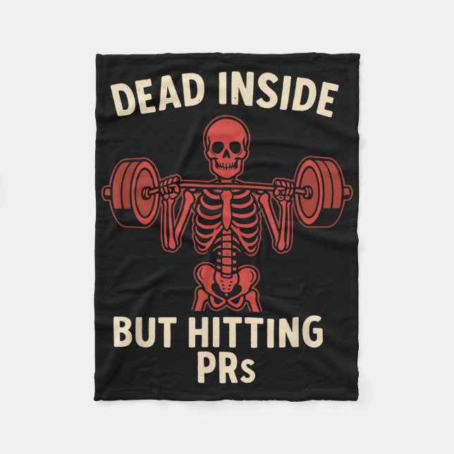 Totes Inside aber Hitze Prs - Funny Skeleton Gym L Fleecedecke (Vorderseite)