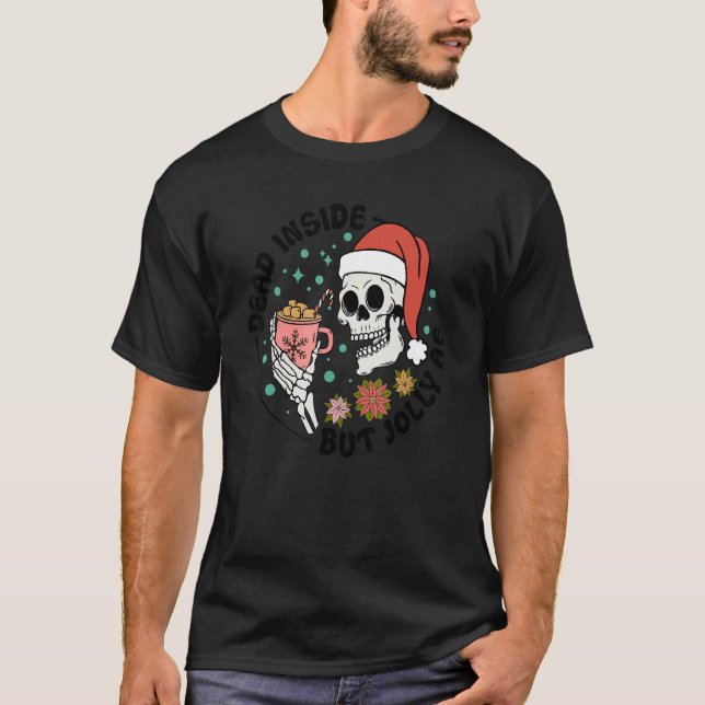 Totes Inside Aber Jolly AF, Funny Groovy Christmas T-Shirt (Vorderseite)