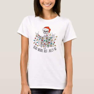 Totes Inside Aber Jolly AF Skeleton Santa lustig T-Shirt