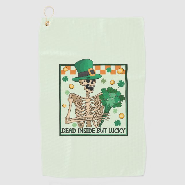Totes Inside aber Lucky St Patricks Golfhandtuch (Vorderseite)