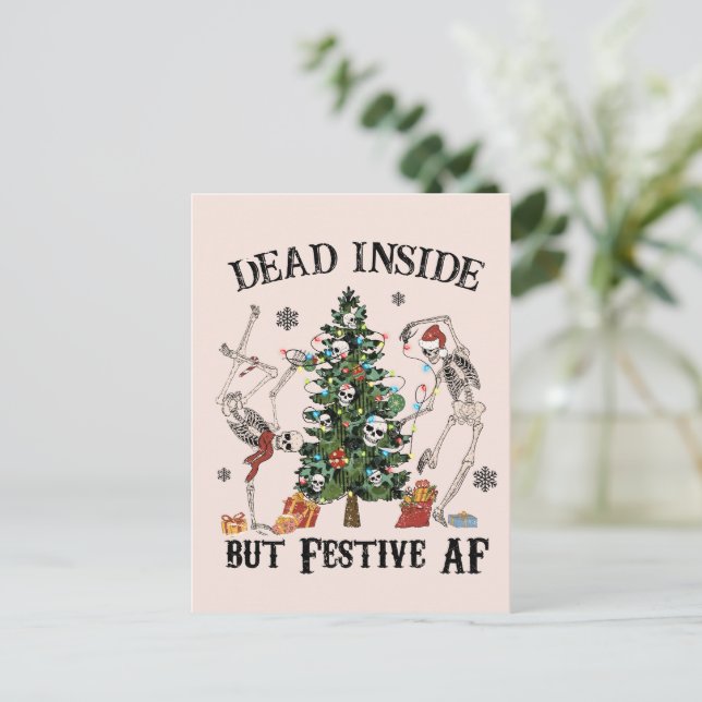 Totes Inside | Weihnachten Postkarte (Stehend Vorderseite)