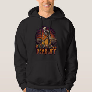 Totes Skelett Hantel Halloween Kürbisse Grab Hoodie