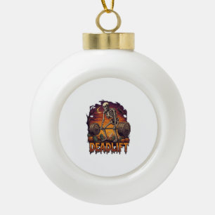 Totes Skelett Hantel Halloween Kürbisse Grab Keramik Kugel-Ornament