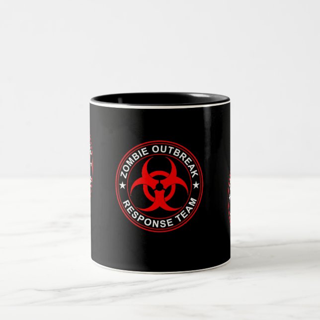 Totes Zombie-Warteteam-gehende Tassen-Kaffeetasse Zweifarbige Tasse (Mittel)