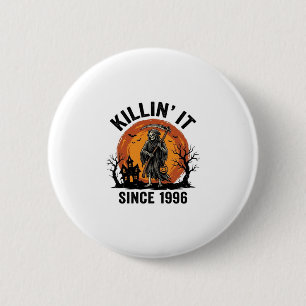Tötet es seit 1996 Vintage Halloween Sensenmann De Button