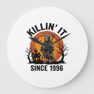 Tötet es seit 1996 Vintage Halloween Sensenmann De Große Wanduhr