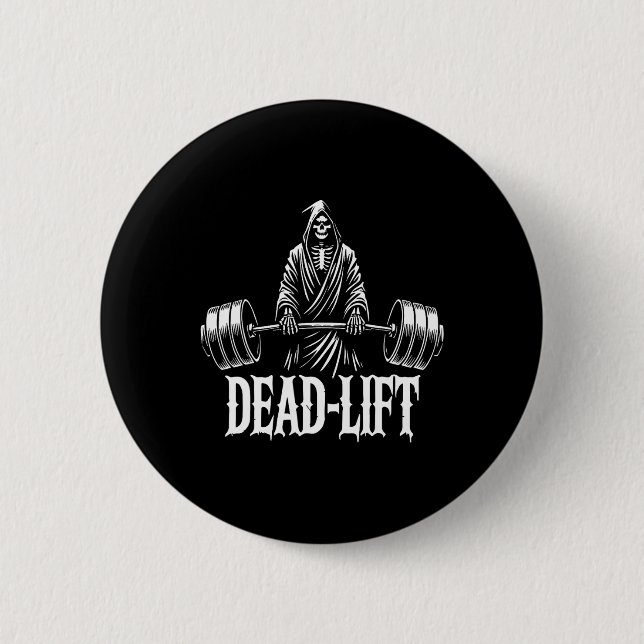 Totlift - Grimmiger Sensenmann Halloween Gym Worko Button (Vorderseite)