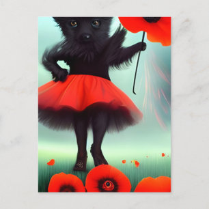 Toto und Red Poppy Blume Postkarte