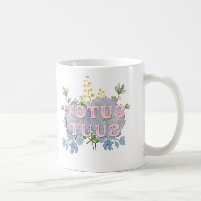 Totus Tuus Catholic Marian Floral Mug Kaffeetasse (Rechts)
