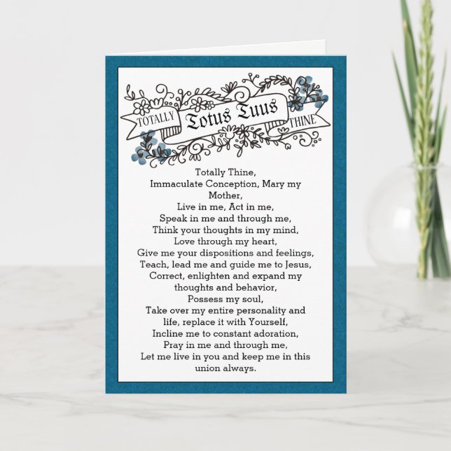 Totus Tuus Prayer Papst Johannes Paul II. Karte (Vorderseite)