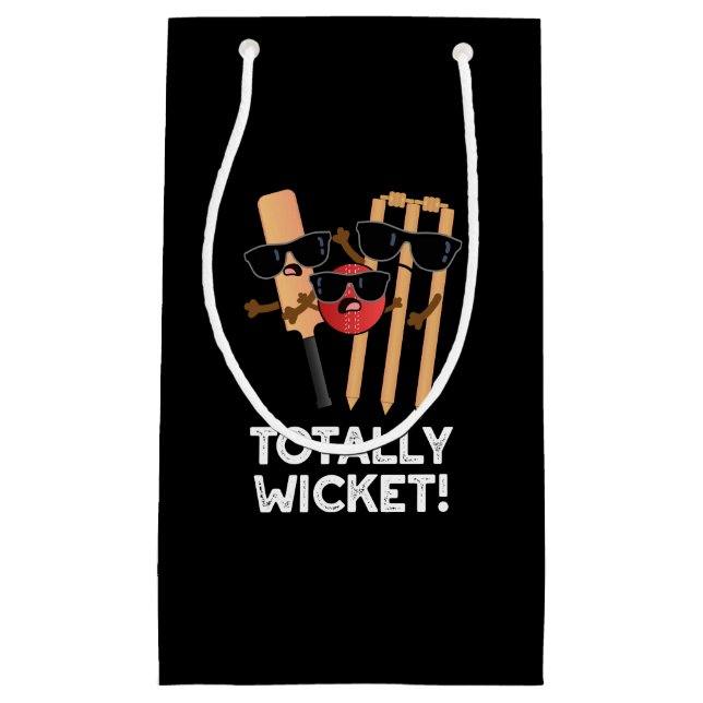 Totwicket Funny Sports Cricket Puck Dark BG Kleine Geschenktüte (Vorderseite)