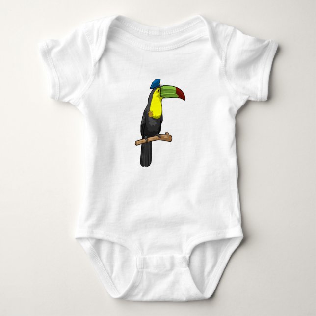 Toucan als Polizeibeamte Baby Strampler (Vorderseite)